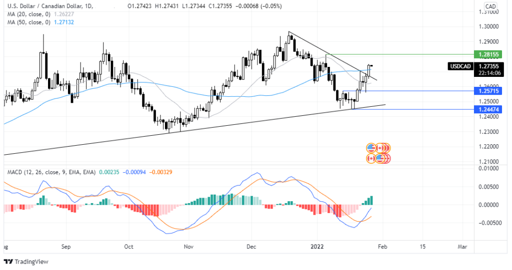 USDCAD Trading Chart